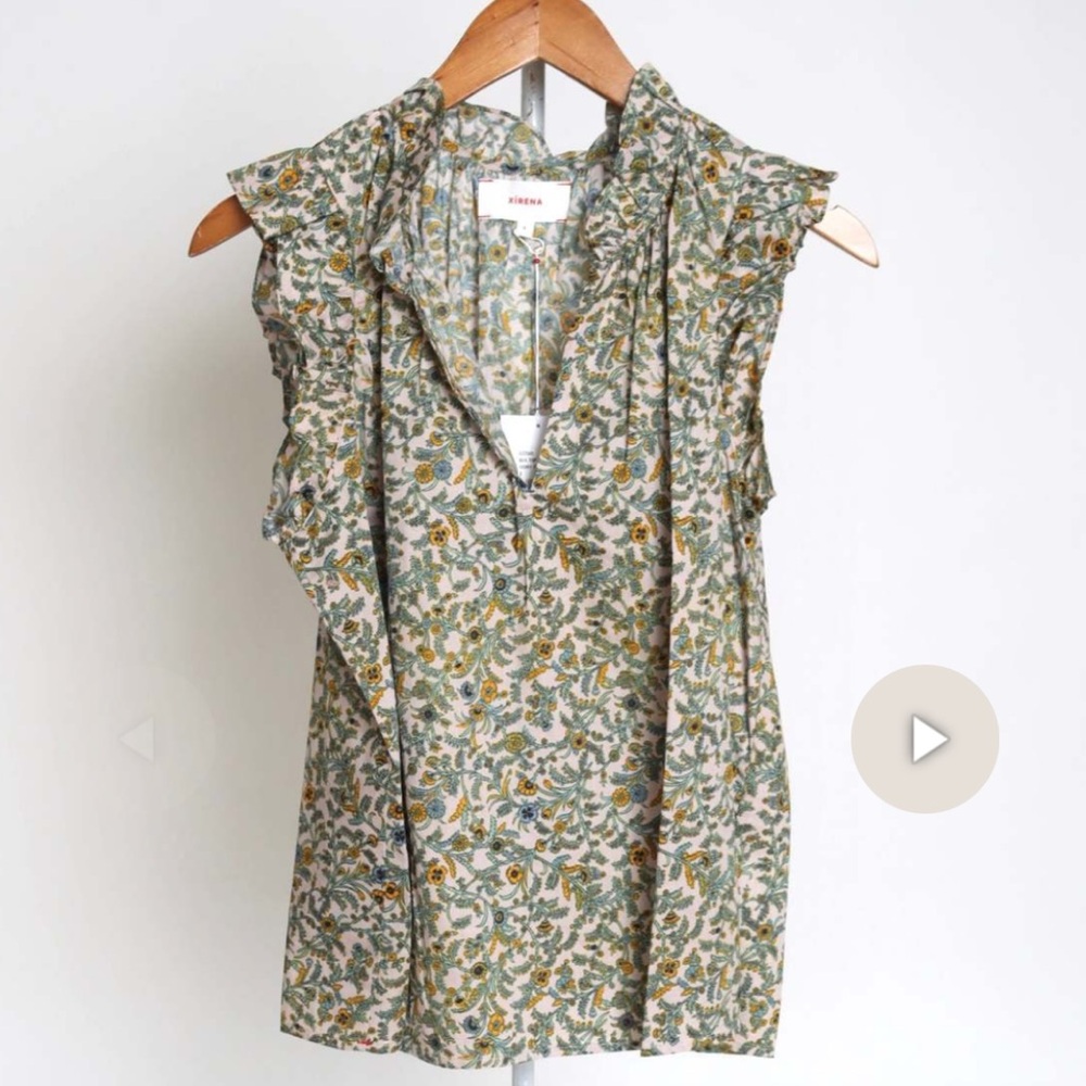Xirena Bex top in Ivory Flora size Small